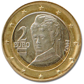 2 Euro auf 1 Euro Ronde