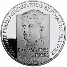 10 Euro Friedensnobelpreis Bertha von Suttner