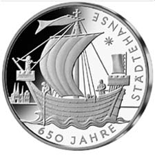 10 Euro 650 Jahre Stdtehanse 